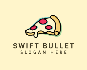 Pizza Slice Anaglyph logo design