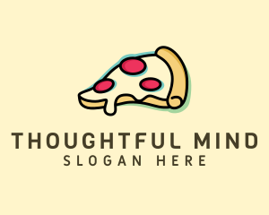 Pizza Slice Anaglyph logo design