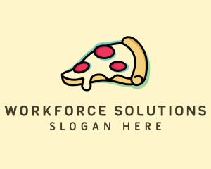 Pizza Slice Anaglyph logo design