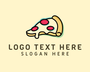 Icon - Pizza Slice Anaglyph logo design