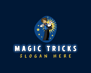 Magician Rabbit Trick logo design