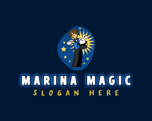 Magician Rabbit Trick logo design