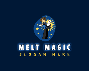 Magician Rabbit Trick logo design