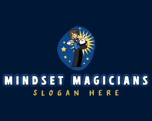 Magician Rabbit Trick logo design