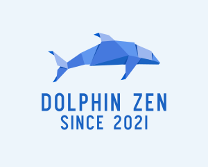 Origami Dolphin Fish logo