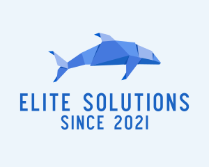 Origami Dolphin Fish logo