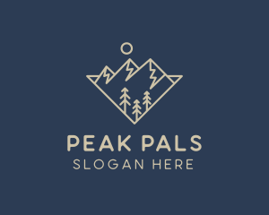 Minimalist Mountain Peak logo design