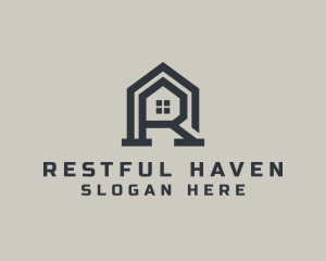 House Landscaping Letter R logo design