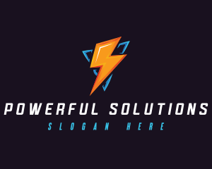 Thunder Electric Bolt logo design