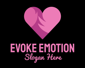 Pink Flaming Heart logo design