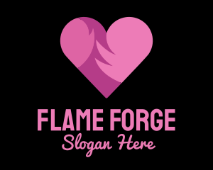 Pink Flaming Heart logo design