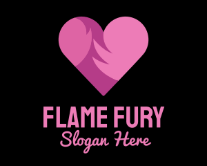 Pink Flaming Heart logo design