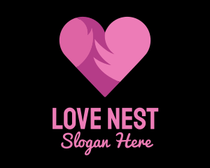 Pink Flaming Heart logo design