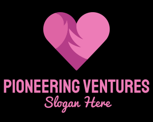 Pink Flaming Heart logo design