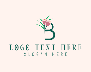 Flower Beauty Letter B  logo