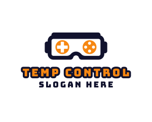 VR Game Controller Goggles logo design