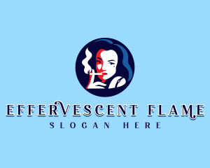 Smoking Cigarette Woman Logo