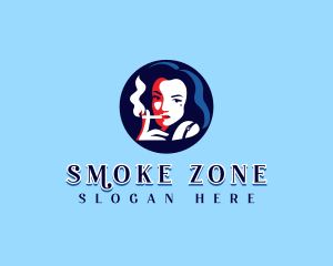 Smoking Cigarette Woman logo