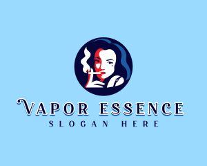 Smoking Cigarette Woman logo design