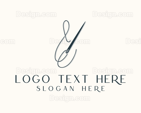 Seamstress Needle Stitch Logo