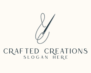 Seamstress Needle Stitch logo design