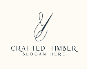 Seamstress Needle Stitch logo design