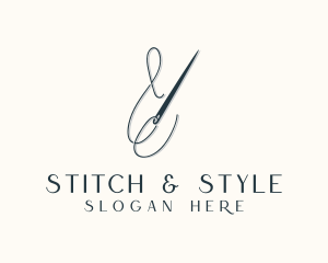 Seamstress Needle Stitch logo design