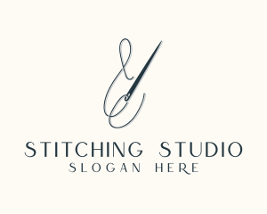 Seamstress Needle Stitch logo design