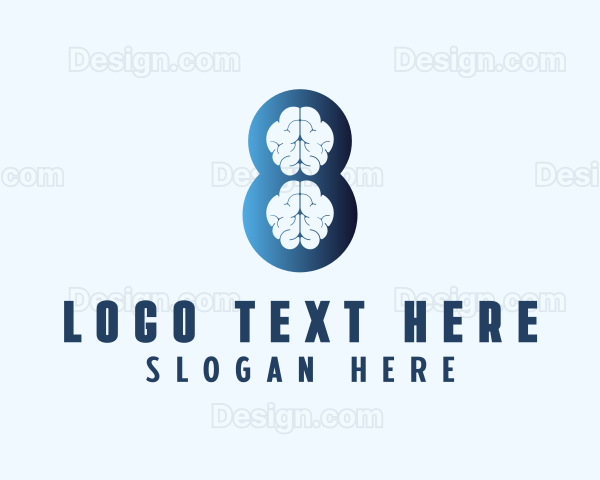 Brain Psychology Number 8 Logo