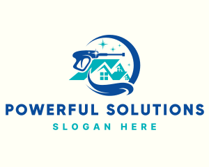 Sparkling Pressure Washer Cleaning logo design