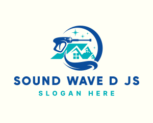 Sparkling Pressure Washer Cleaning logo design