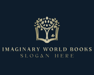 Tree Book  Library logo design