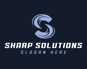 Company Waves Letter S logo design