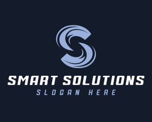 Company Waves Letter S logo design