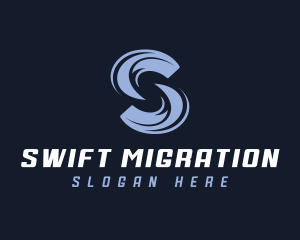 Company Waves Letter S logo design