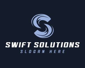 Company Waves Letter S logo design