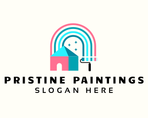 Rainbow House Paint logo design