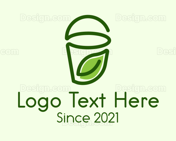 Green Leaf Juice Cup Logo