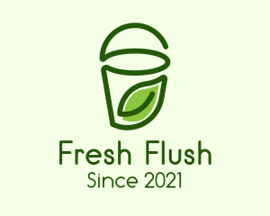 Green Leaf Juice Cup  logo design