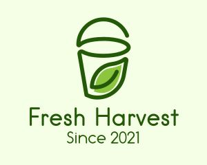 Green Leaf Juice Cup  logo design