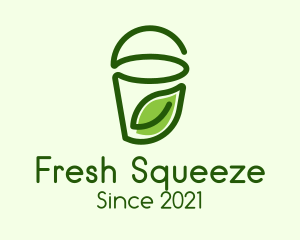 Green Leaf Juice Cup  logo design