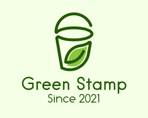 Green Leaf Juice Cup  logo design