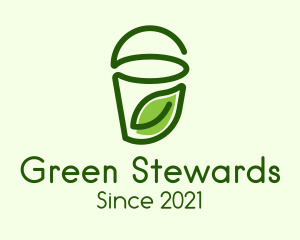 Green Leaf Juice Cup  logo design