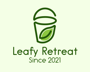 Green Leaf Juice Cup  logo design