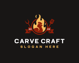 Flame Chicken Roast logo design