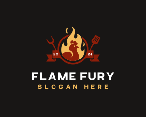 Flame Chicken Roast logo design