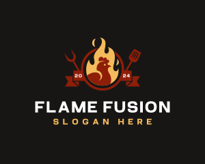 Flame Chicken Roast logo design