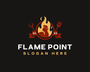 Flame Chicken Roast logo design