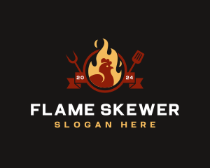 Flame Chicken Roast logo design