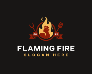 Flame Chicken Roast logo design
